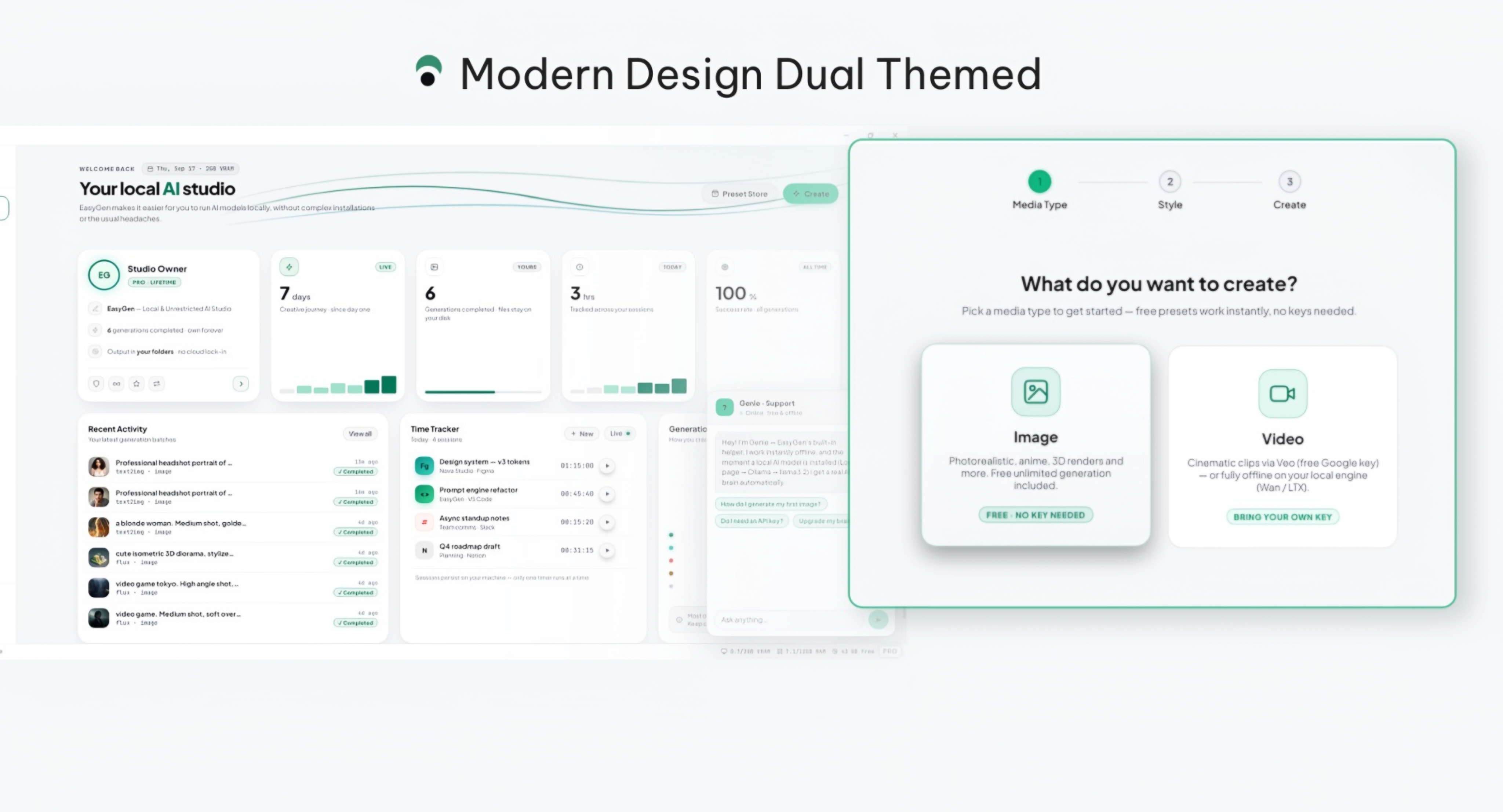 EasyGen in light and dark themes